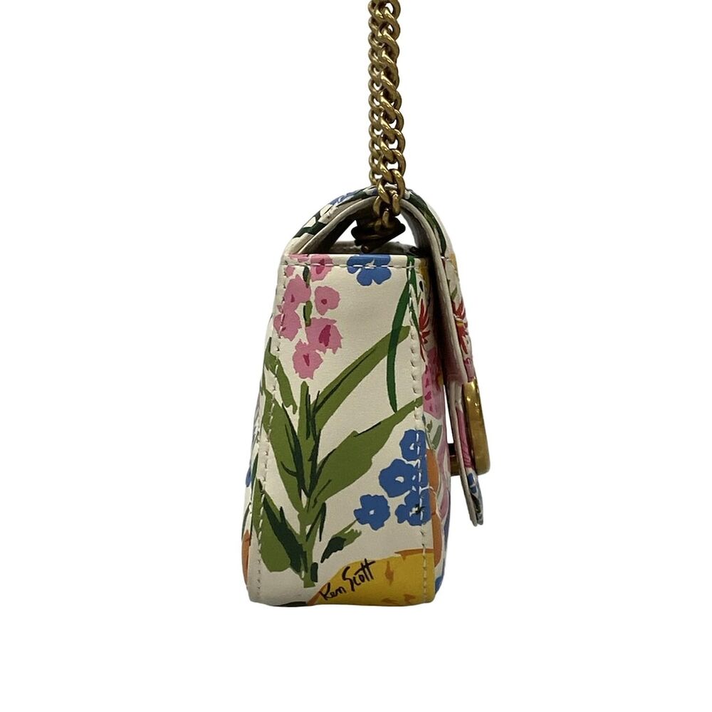 Gucci GG Marmont Quilted Super Mini Bag Shoulder Bag 476433 White Pink Multi - Picture 2 of 8